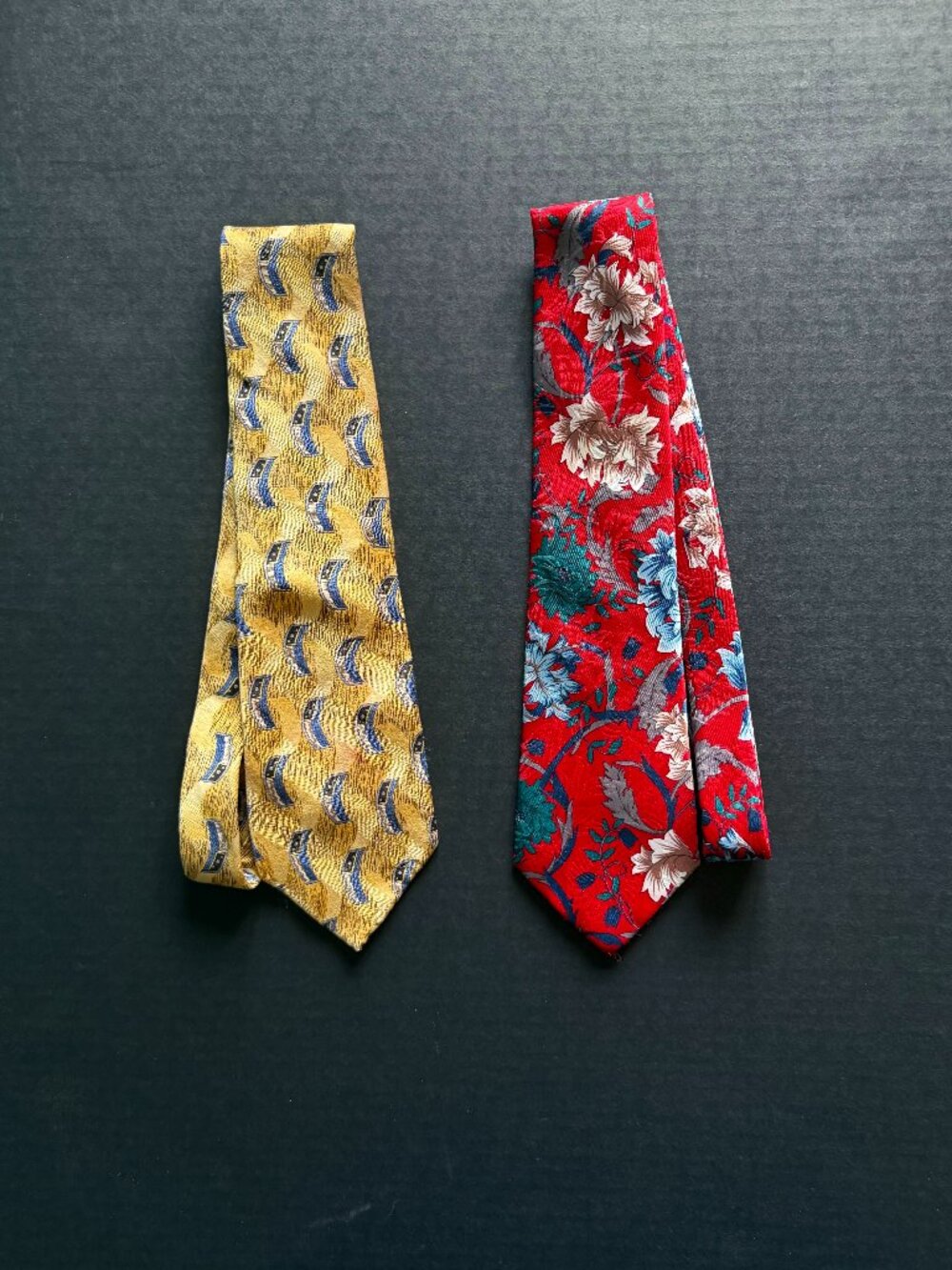 2 – Vintage 100% Silk Ties:  Irvine Park & Pierre Cardin